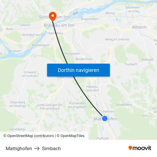 Mattighofen to Simbach map