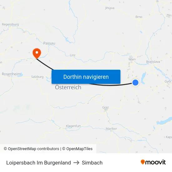Loipersbach Im Burgenland to Simbach map