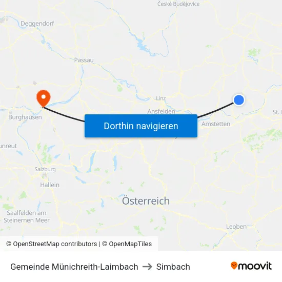 Gemeinde Münichreith-Laimbach to Simbach map