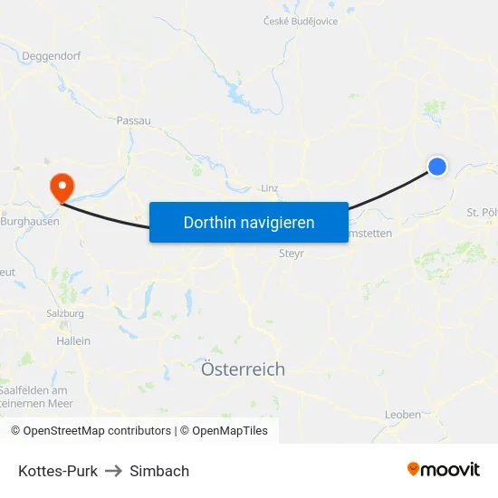 Kottes-Purk to Simbach map
