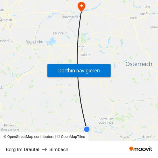 Berg Im Drautal to Simbach map