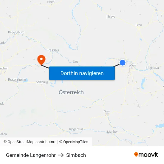 Gemeinde Langenrohr to Simbach map