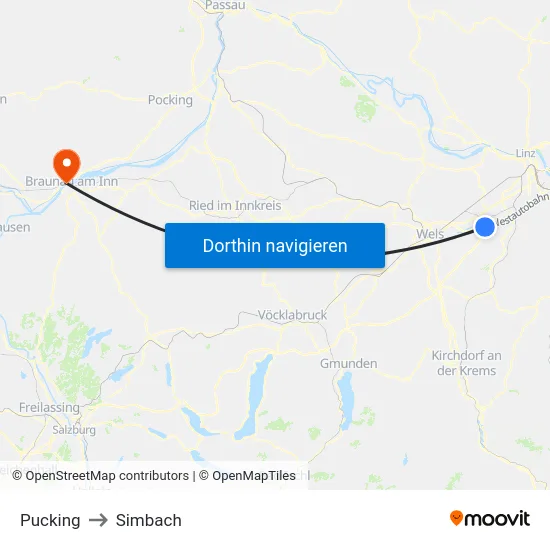 Pucking to Simbach map