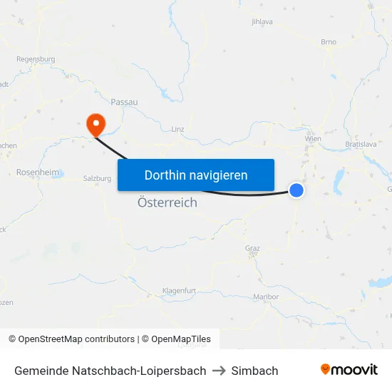 Gemeinde Natschbach-Loipersbach to Simbach map