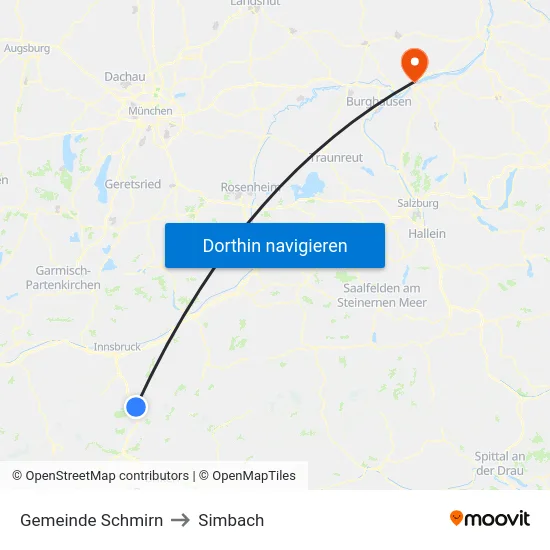 Gemeinde Schmirn to Simbach map