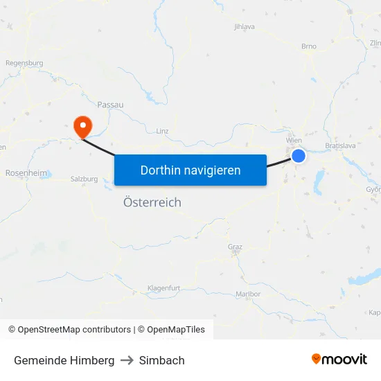 Gemeinde Himberg to Simbach map