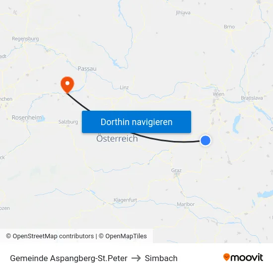 Gemeinde Aspangberg-St.Peter to Simbach map