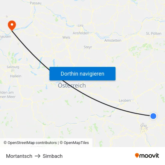 Mortantsch to Simbach map