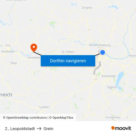 2., Leopoldstadt to Grein map