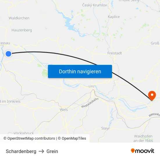 Schardenberg to Grein map