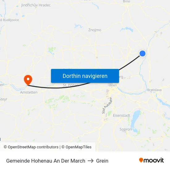Gemeinde Hohenau An Der March to Grein map