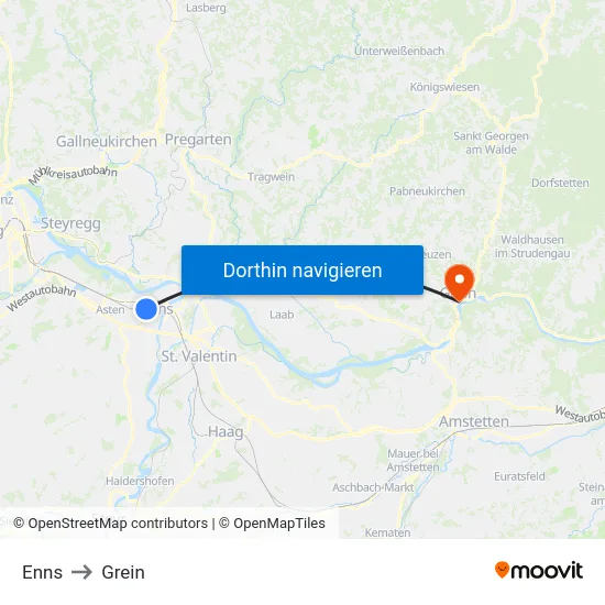 Enns to Grein map