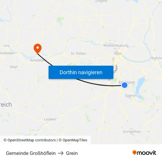 Gemeinde Großhöflein to Grein map