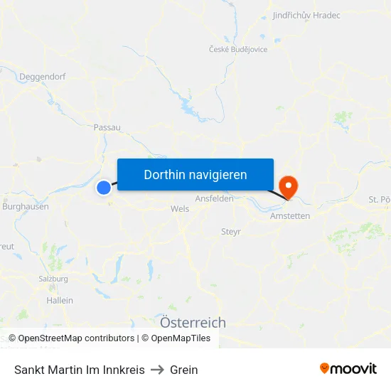Sankt Martin Im Innkreis to Grein map