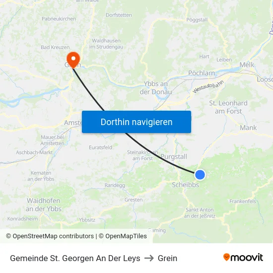 Gemeinde St. Georgen An Der Leys to Grein map