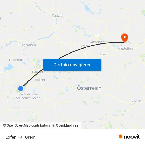 Lofer to Grein map