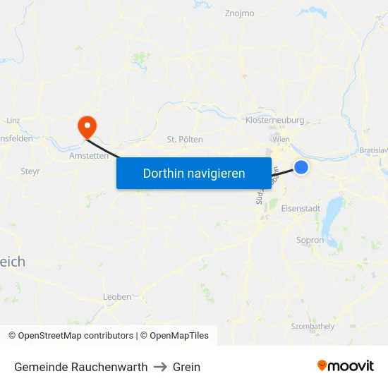 Gemeinde Rauchenwarth to Grein map