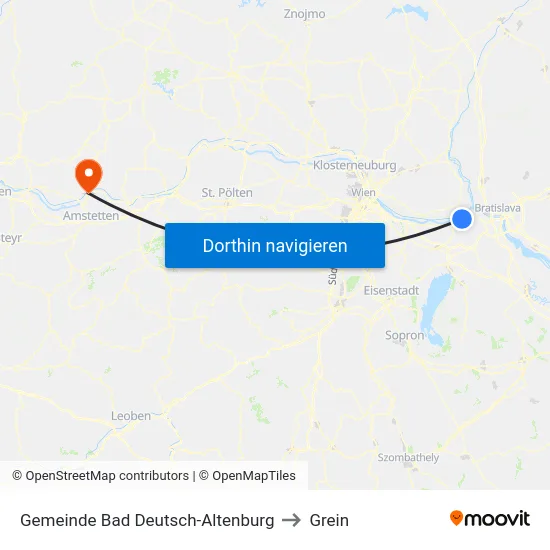 Gemeinde Bad Deutsch-Altenburg to Grein map