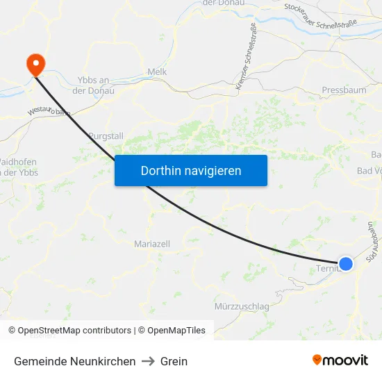 Gemeinde Neunkirchen to Grein map