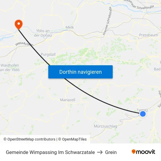 Gemeinde Wimpassing Im Schwarzatale to Grein map