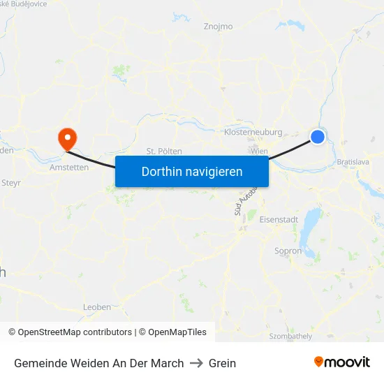Gemeinde Weiden An Der March to Grein map