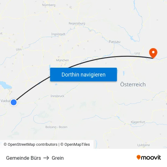 Gemeinde Bürs to Grein map