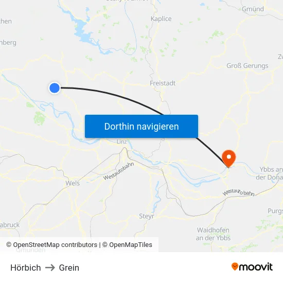 Hörbich to Grein map