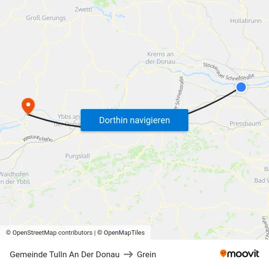 Gemeinde Tulln An Der Donau to Grein map