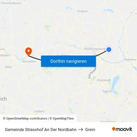 Gemeinde Strasshof An Der Nordbahn to Grein map