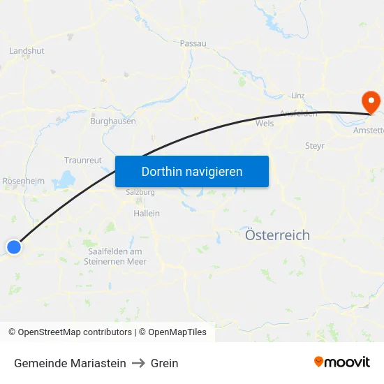 Gemeinde Mariastein to Grein map