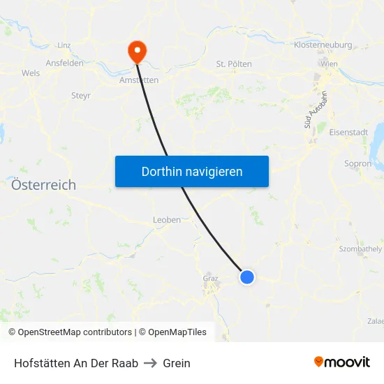 Hofstätten An Der Raab to Grein map