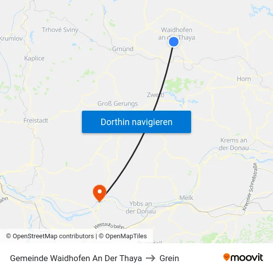 Gemeinde Waidhofen An Der Thaya to Grein map