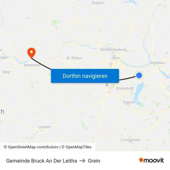 Gemeinde Bruck An Der Leitha to Grein map