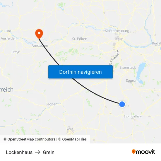 Lockenhaus to Grein map