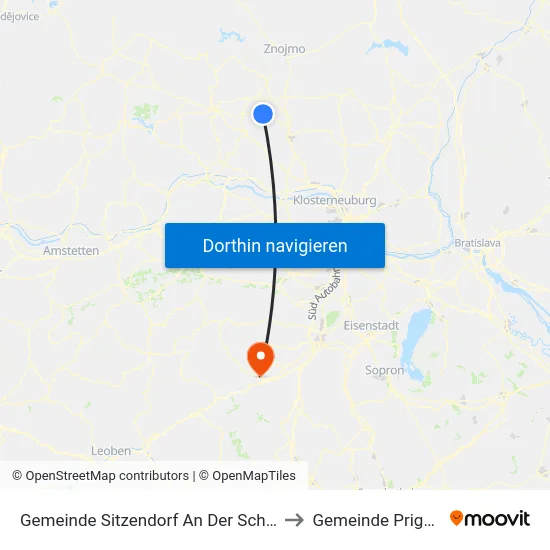 Gemeinde Sitzendorf An Der Schmida to Gemeinde Prigglitz map