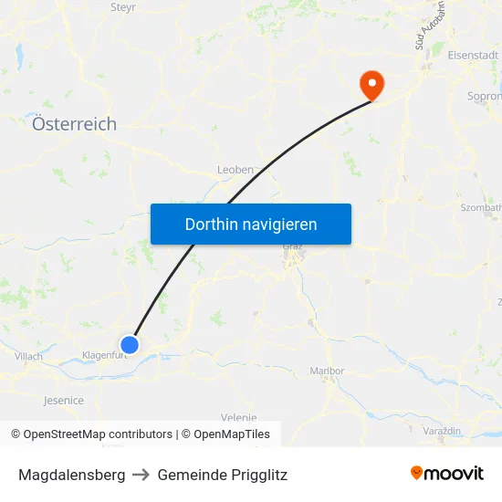 Magdalensberg to Gemeinde Prigglitz map