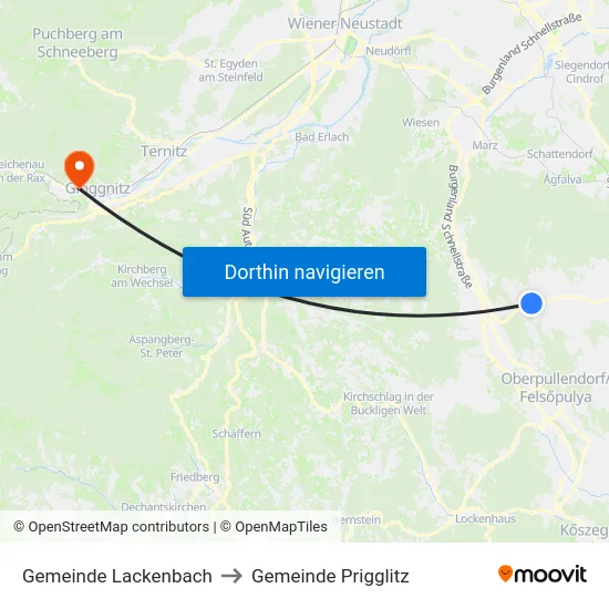 Gemeinde Lackenbach to Gemeinde Prigglitz map