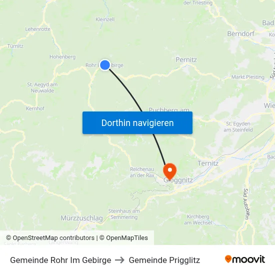 Gemeinde Rohr Im Gebirge to Gemeinde Prigglitz map