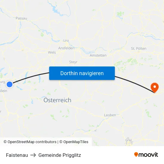 Faistenau to Gemeinde Prigglitz map