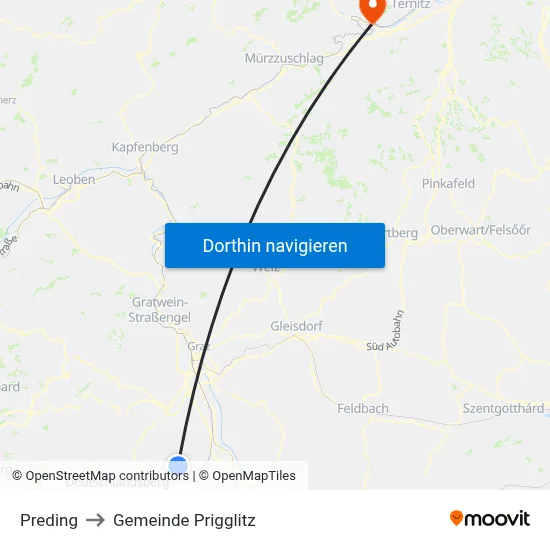 Preding to Gemeinde Prigglitz map