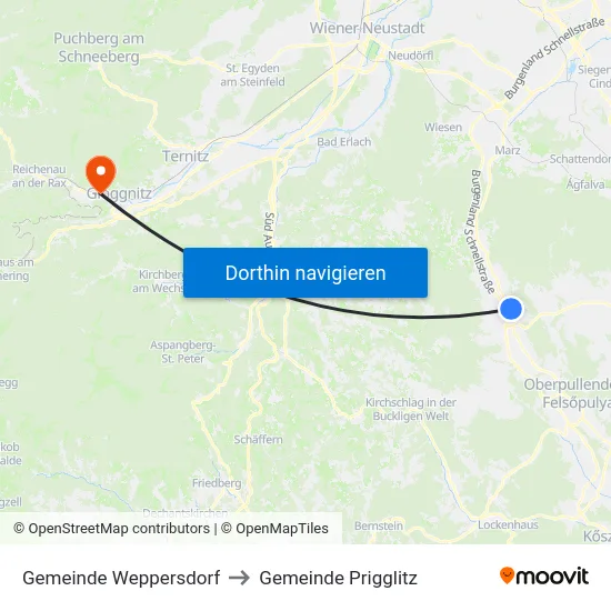 Gemeinde Weppersdorf to Gemeinde Prigglitz map