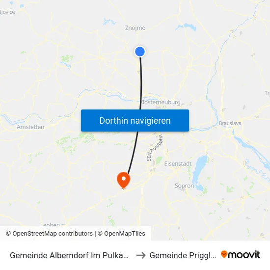 Gemeinde Alberndorf Im Pulkautal to Gemeinde Prigglitz map