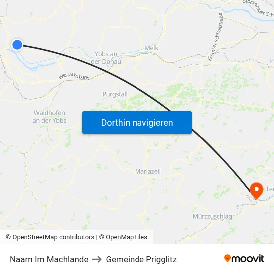 Naarn Im Machlande to Gemeinde Prigglitz map