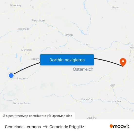 Gemeinde Lermoos to Gemeinde Prigglitz map