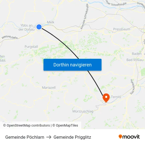 Gemeinde Pöchlarn to Gemeinde Prigglitz map