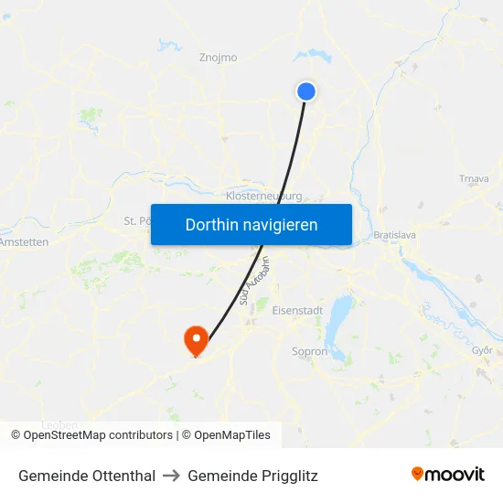 Gemeinde Ottenthal to Gemeinde Prigglitz map