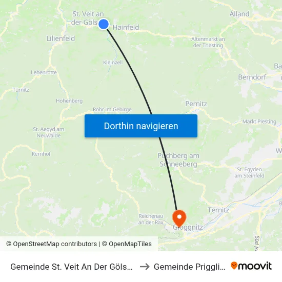 Gemeinde St. Veit An Der Gölsen to Gemeinde Prigglitz map