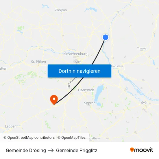 Gemeinde Drösing to Gemeinde Prigglitz map