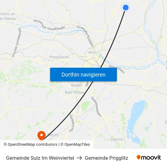 Gemeinde Sulz Im Weinviertel to Gemeinde Prigglitz map