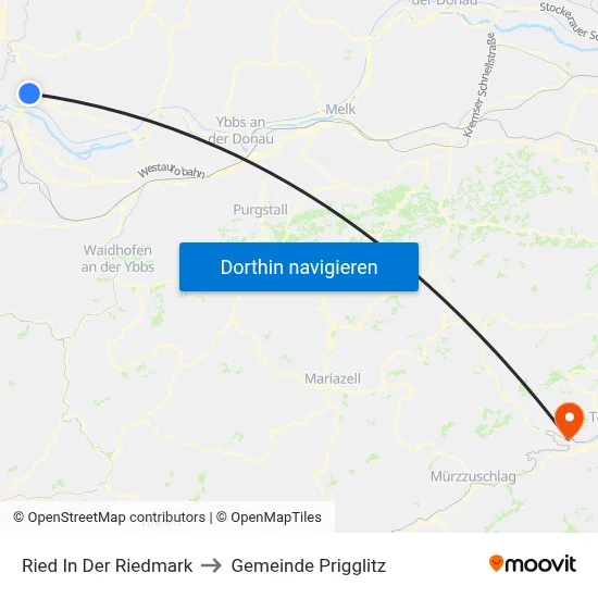 Ried In Der Riedmark to Gemeinde Prigglitz map